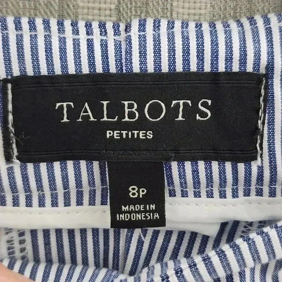 Talbot Women's Pants 8P Striped Cropped Zip side - Picture 7 of 8